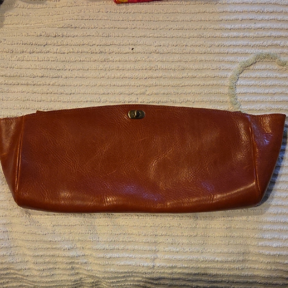 Vintage Stella Negro Brown Leather Clutch